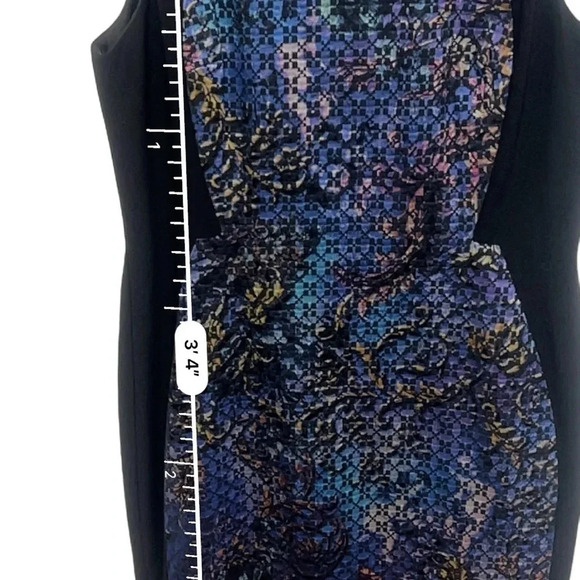 Adrianna Papell black with iridescent front panel sheath midi dress size 10 - Picture 4 of 8